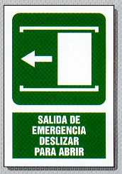 6 SALIDA DE EMERGENCIA DESLIZAR PARA ABRIR 2  IMAGENES FOTOS DIBUJOS
